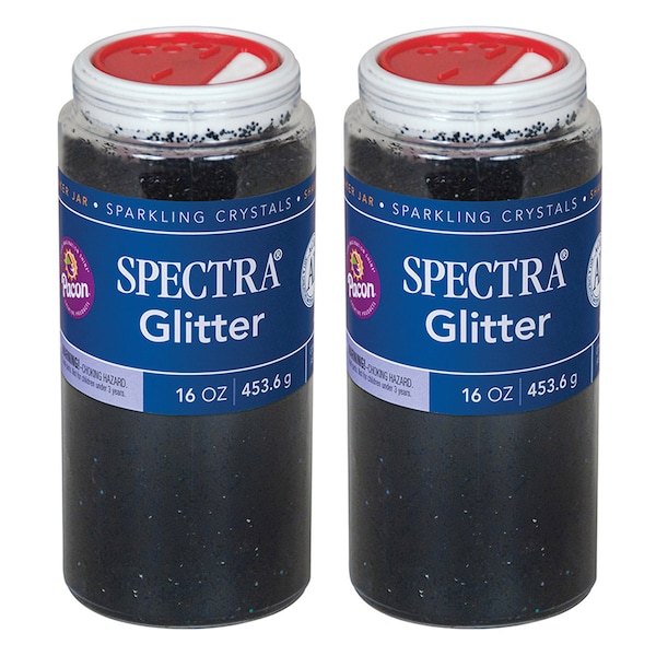 Spectra Glitter, Black, 1 lb. Per Jar, PK2